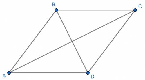 The area of rhombus ABCD is 30 in2. The length of segment AC = 12. What is the length of segment BD