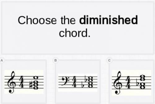 Help me find which one is a diminished chord. See the attached picture.