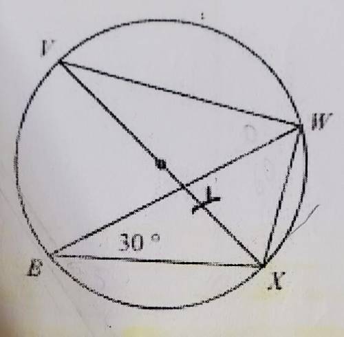In the circle below with diameter VX, determine each of the following. Show the calculations that s