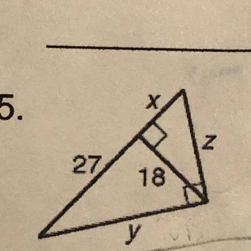 Solve for x, y, z. Show your work