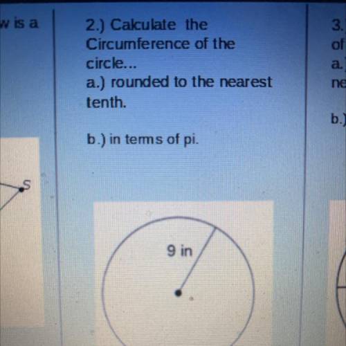 WILL MARK BRAINLIEST

Calculate the circumference of the circle 
Rounded to the nearest tenth and