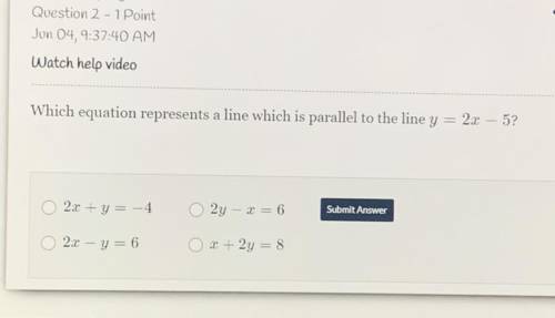 Which equation represents a line which is parallel to the line y=2x-5