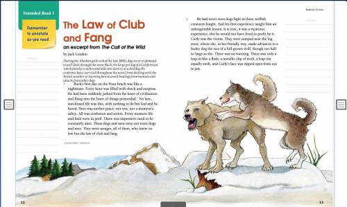 What did you learn about Buck’s character from reading “The Law of Club and Fang”?