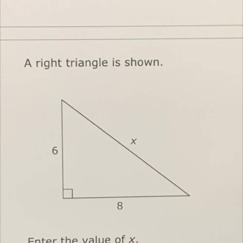 URGENT a right triangle is shown enter the value of x
