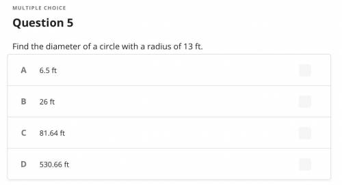 Find the diameter of a circle with a radius of 13 ft.