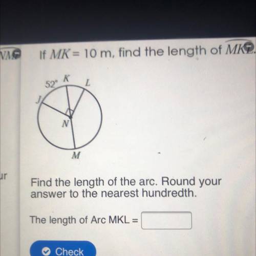 Find the length of the arc . Round your answer to the nearest hundredth