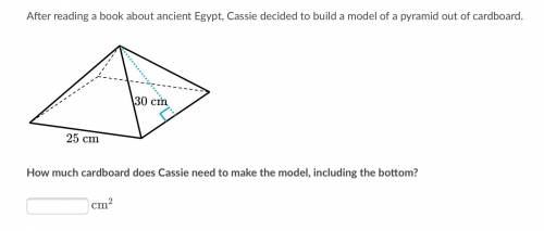 After reading a book about ancient Egypt, Cassie decided to build a model of a pyramid out of cardb