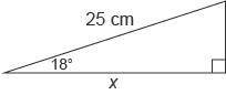 How do you solve for x in this using trignometric ratios