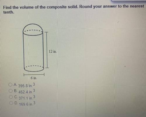 Find the volume of the composite solid. Round your answer to the nearest
tenth.