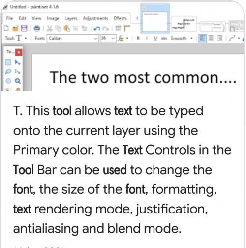Tools used to type text on Ms paint​