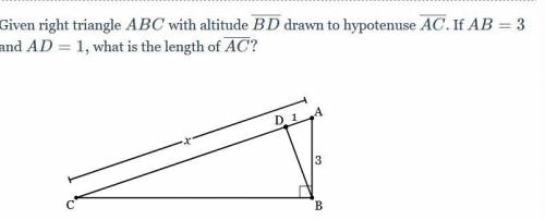 THIRD TIME ASKING FOR HELP PLEASE HELP ME

Given right triangle ABC with altitu