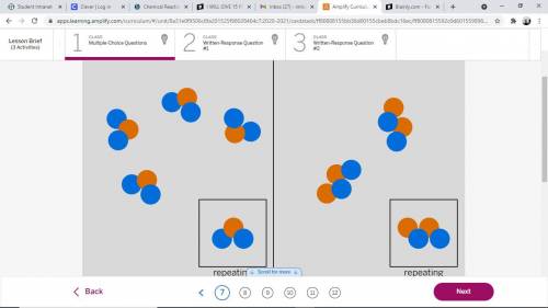 The diagram above shows the repeating groups of atoms that make up two samples. Both samples are li