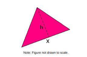 If X = 18 units and h = 14 units, then what is the area of the triangle shown above?