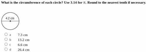 What is the area of each circle? Use 3.14 for pie Round to the nearest tenth if necessary.

WILL G