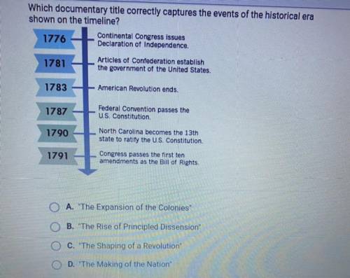 Which documentary title correctly captures the events of the historical era shown on the timeline?