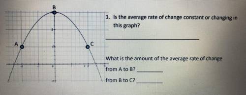 1. Is the average rate of change constant or changing in

this graph?
.. с
What is the amount of t