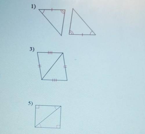 Determine if the triangles are congruent. If they are, state how you know. NO LINKS

Part 1c.