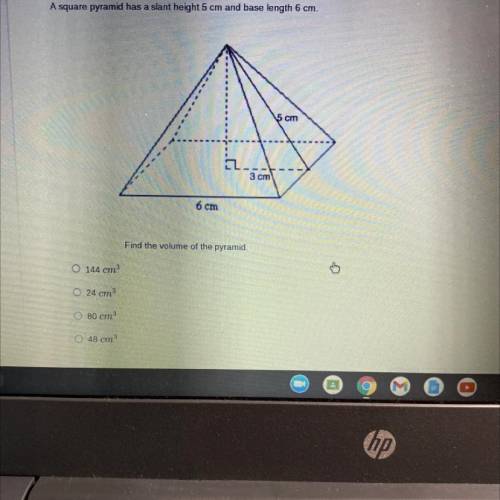 What would be the volume of the pyramid? Little help please