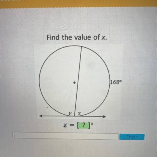 Find the value of x.
1680
x = [? ]°