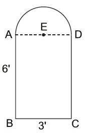 Given that ABCD is a rectangle, find the perimeter of the figure below. Round your answer to the ne