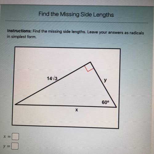 Need help trying to find the missing side lengths