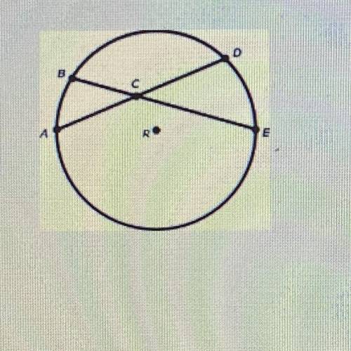 Given circle R, arc BA = 35 and arc DE = 43, what is angle BCA equal to?