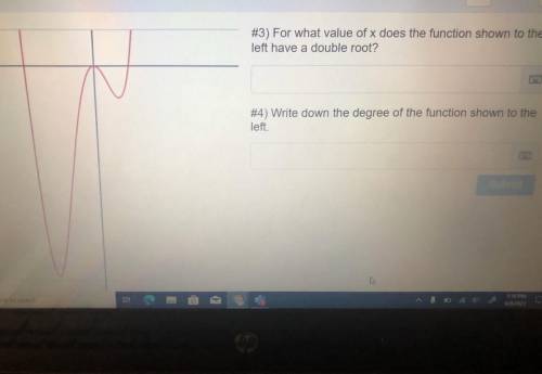 For what value of x does the function shown to the left have a double root?
