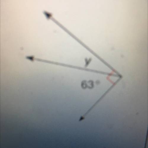 What is the measure of angle y in the figure?