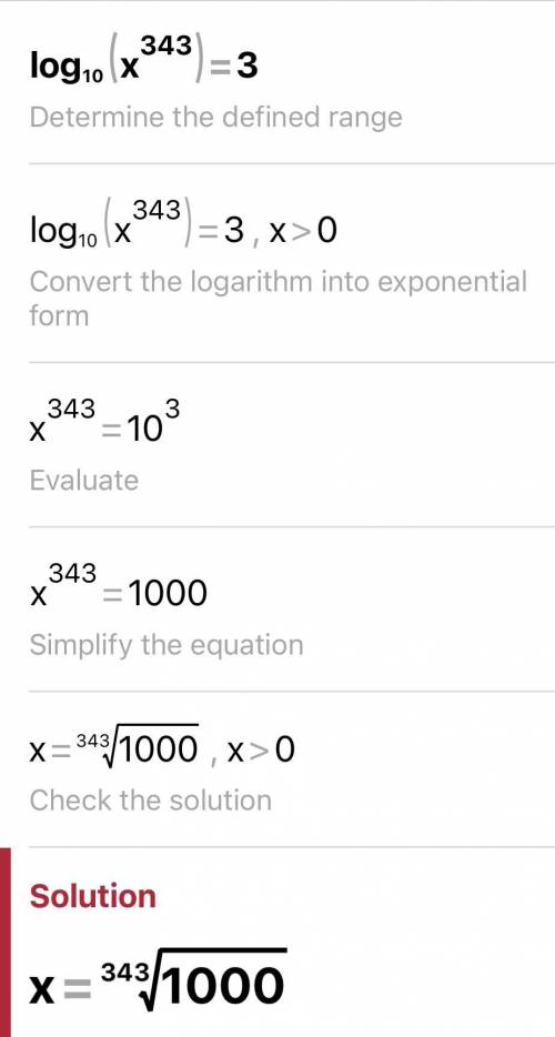 Pls help Solve logx^343=3