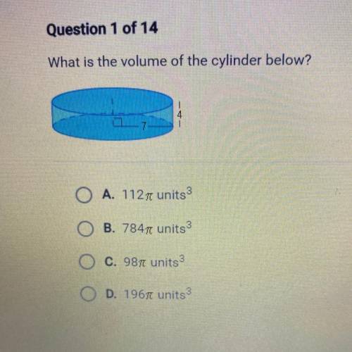 What is the volume of the cylinder below? AP3X