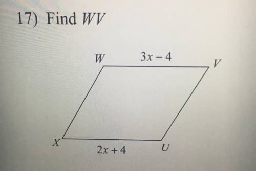 Find the measurement indicated in this parallelogram.

Need help please? I also need an explanatio
