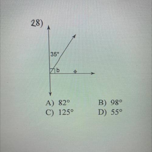 Find the measurement of angle b.