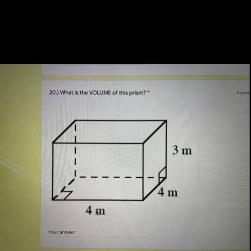 What’s the volume of the prism?