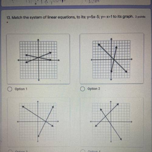 Match the system of linear equations, to its graph.