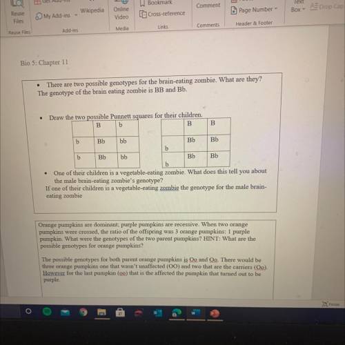 I need help with the Punnett square