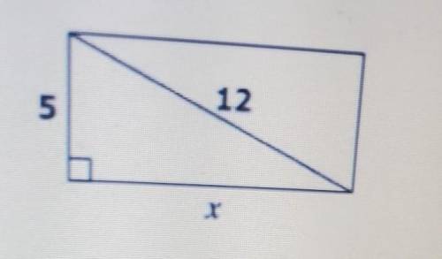 For the rectangle shown, which equation can be used to find the value of ?​