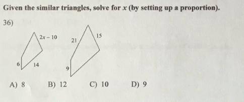 Solve for x! show work please < 3
