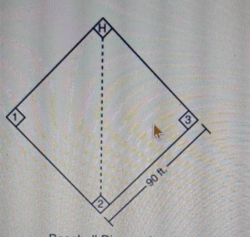 A baseball diamond is actually a square with sides of 90 feet cach.

What is the diagonal distance