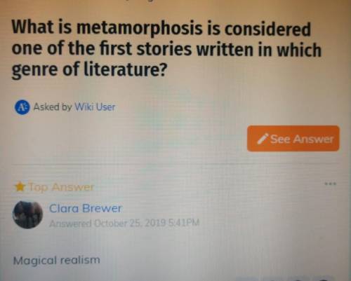 The metamorphosis is considered one of the five stories written in which genre of literature