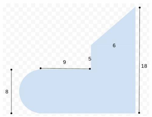 What is the area of the composite figure below? Round to the nearest tenth.