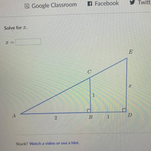 Solve for x need help asap