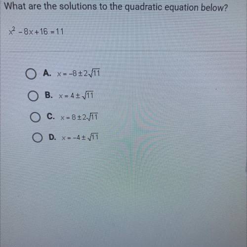 What are the solutions to the quadratic equation below