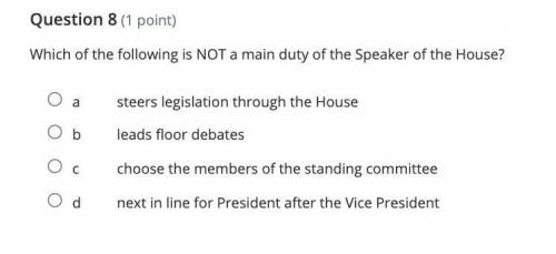 Which of the following is NOT a main duty of the Speaker of the House?