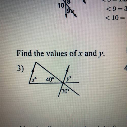 #3 Find the values of x and y