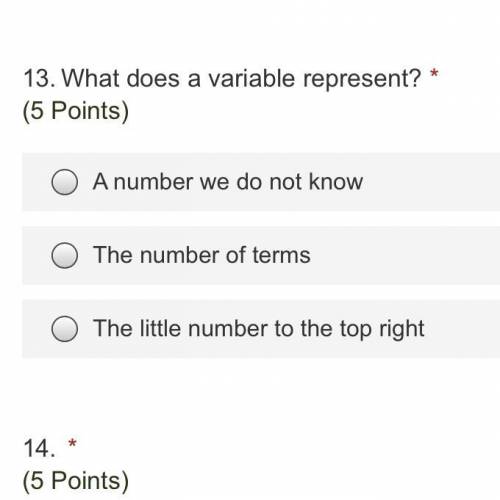What does a variable represent? Pls help