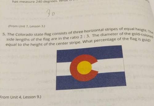 5. The Colorado state flag consists of three horizontal stripes of equal height. The side lengths o