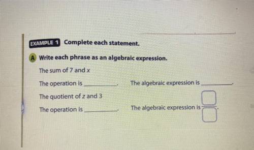 Please help. Write each phrase as an algebraic expression.