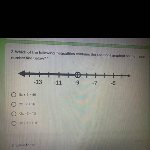 Help please 
Which of the following inequalities contains the solutions….