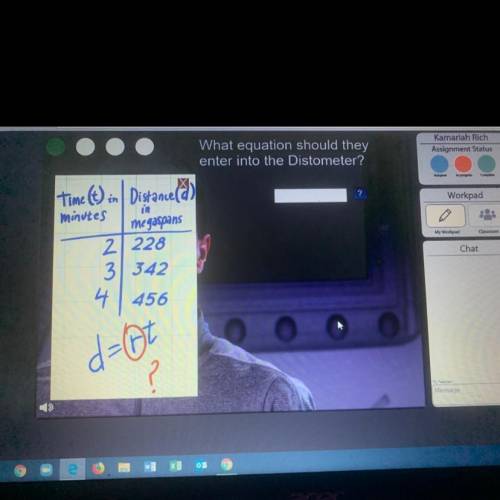 What equation should they enter into the distometer?