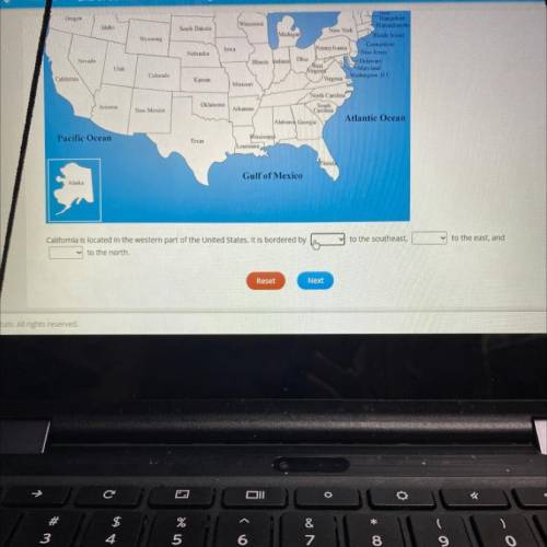Use the map to complete the sentence California is located in the western part of the United States